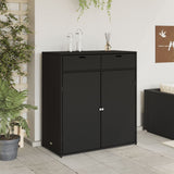 Armoire de rangement de jardin noir 105x55x113cm résine tressée