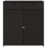 Armoire de rangement de jardin noir 105x55x113cm résine tressée