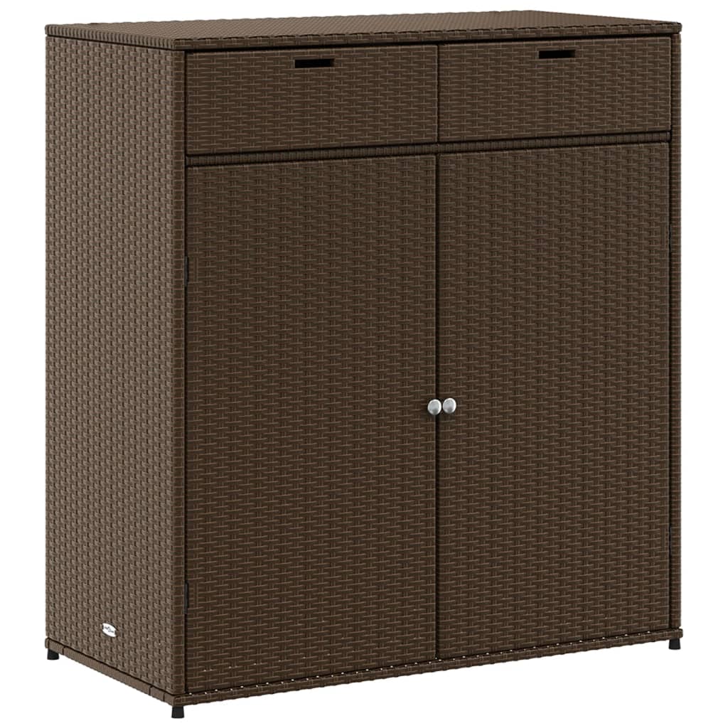 Brauner Gartenschrank 105x55x113 cm aus Kunstharzgeflecht