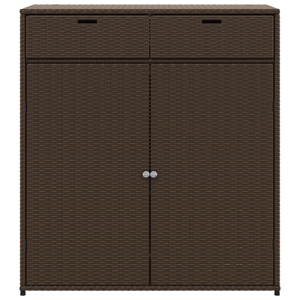 Brauner Gartenschrank 105x55x113 cm aus Kunstharzgeflecht