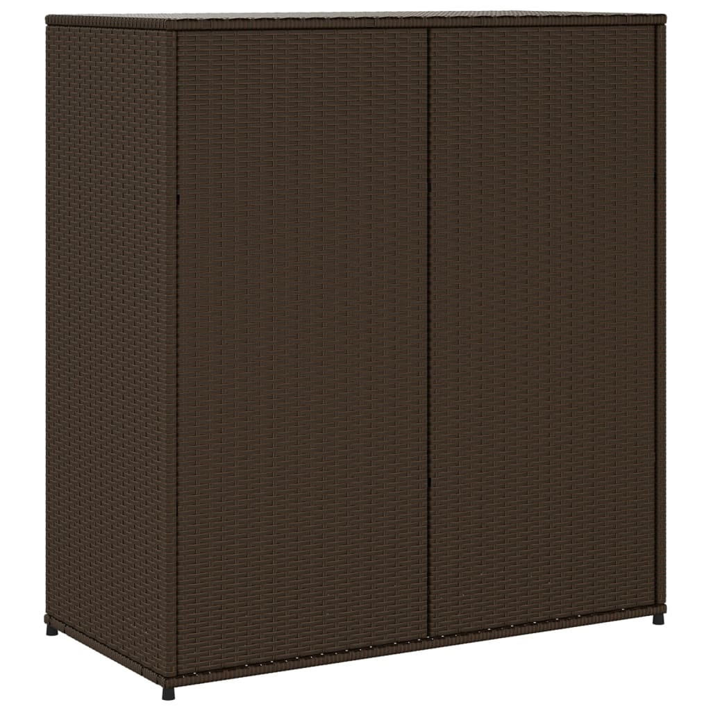 Brauner Gartenschrank 105x55x113 cm aus Kunstharzgeflecht