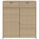 Armoire de rangement jardin beige 105x55x113 cm résine tressée