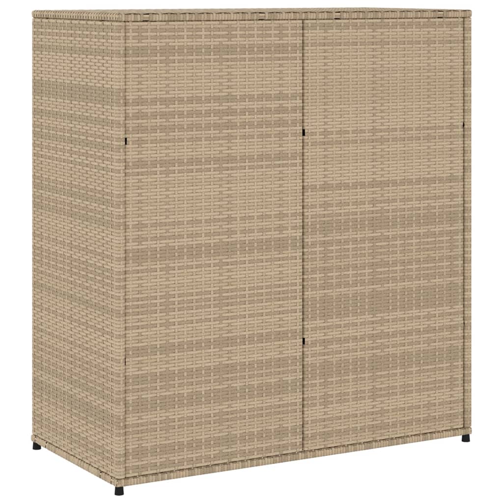 Armoire de rangement jardin beige 105x55x113 cm résine tressée