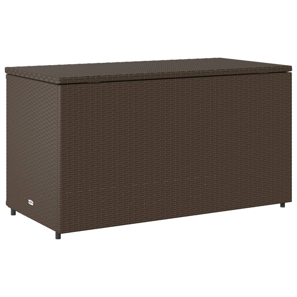 Brown garden storage cabinet 110x55x60.5cm woven resin