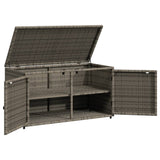 Grauer Gartenschrank 110x55x60,5 cm aus Kunstharzgeflecht