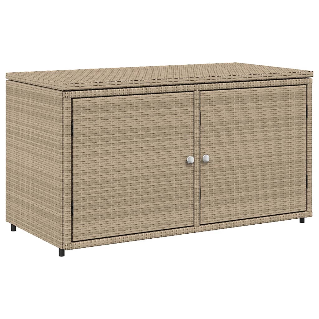 Armoire de rangement jardin beige 110x55x60,5 cm résine tressée