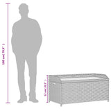 Banc de rangement gris résine tressée et bois d'acacia