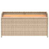 Banc de rangement mélange beige résine tressée et bois d'acacia