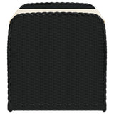 Banc de rangement avec coussin noir 80x51x52 cm résine tressée