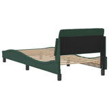 Cadre de lit sans matelas vert foncé 90x200 cm velours