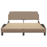 Cadre de lit sans matelas cappuccino 140x190 cm similicuir