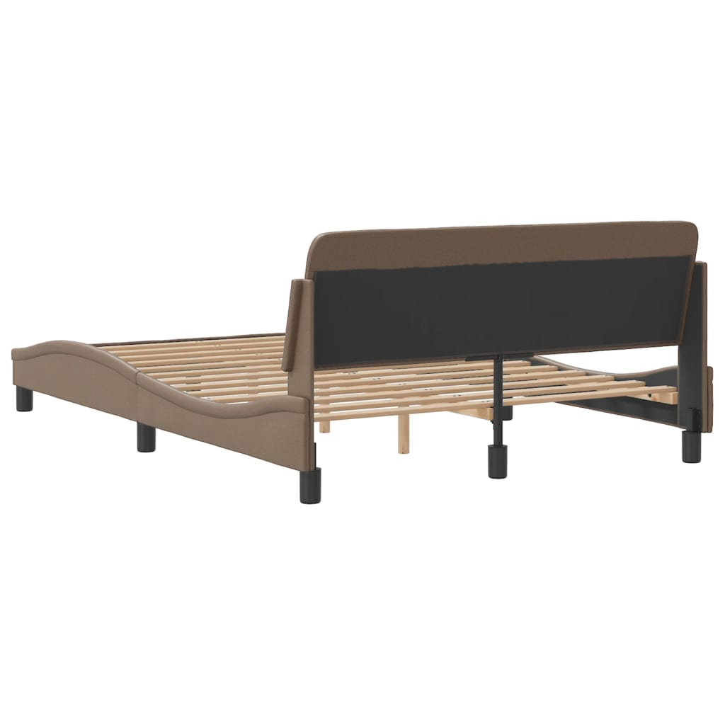 Cadre de lit sans matelas cappuccino 140x190 cm similicuir