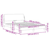 Cadre de lit sans matelas cappuccino 140x190 cm similicuir