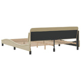 Cadre de lit sans matelas crème 160x200 cm tissu