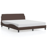 Cadre de lit sans matelas marron 160x200 cm similicuir