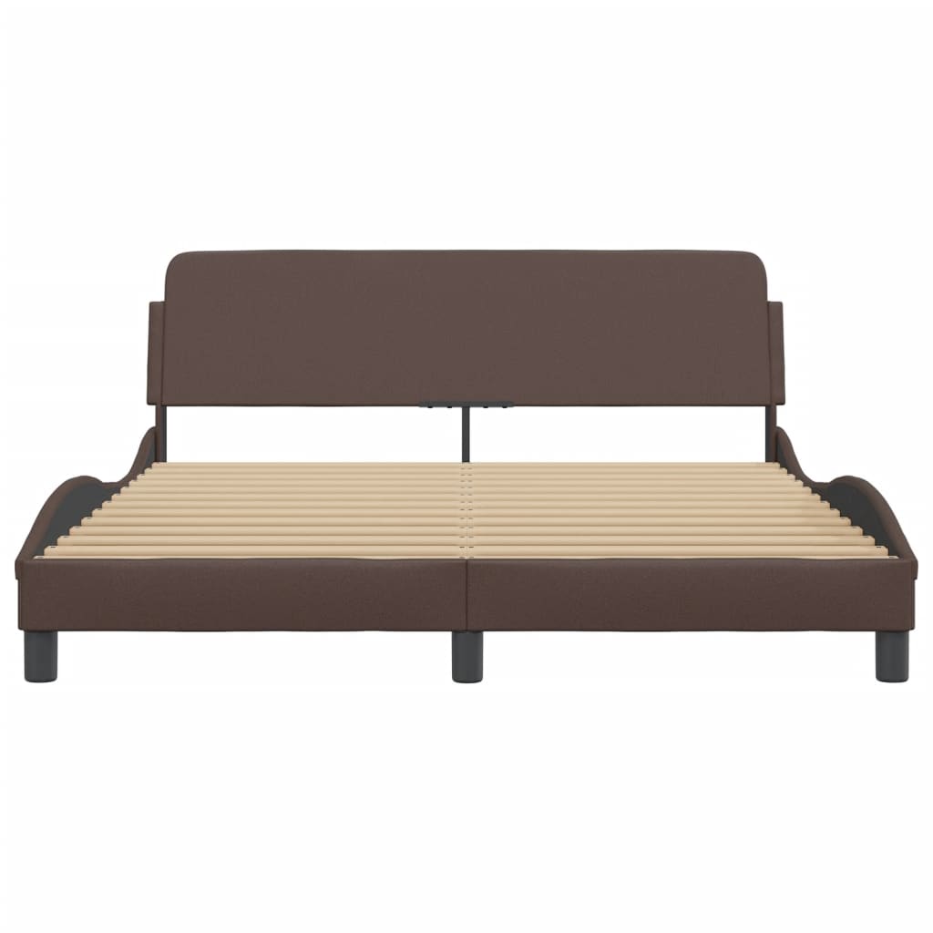 Cadre de lit sans matelas marron 160x200 cm similicuir