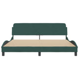 Cadre de lit sans matelas vert foncé 180x200 cm velours