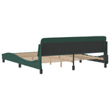 Cadre de lit sans matelas vert foncé 180x200 cm velours