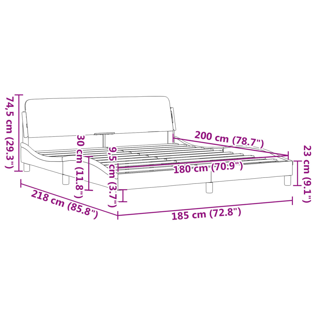 Cadre de lit sans matelas vert foncé 180x200 cm velours