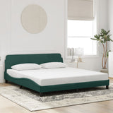 Cadre de lit sans matelas vert foncé 180x200 cm velours