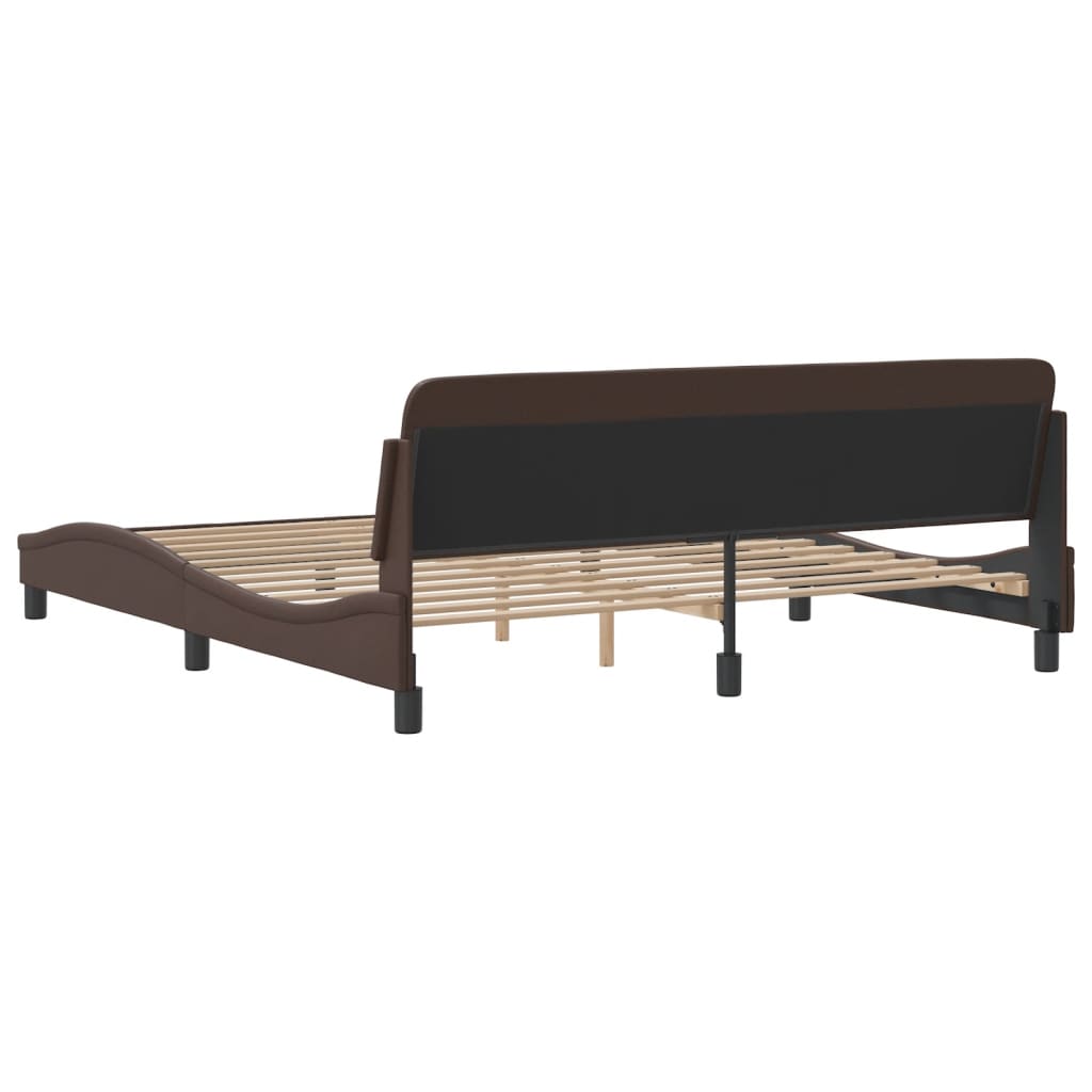 Cadre de lit sans matelas marron 180x200 cm similicuir