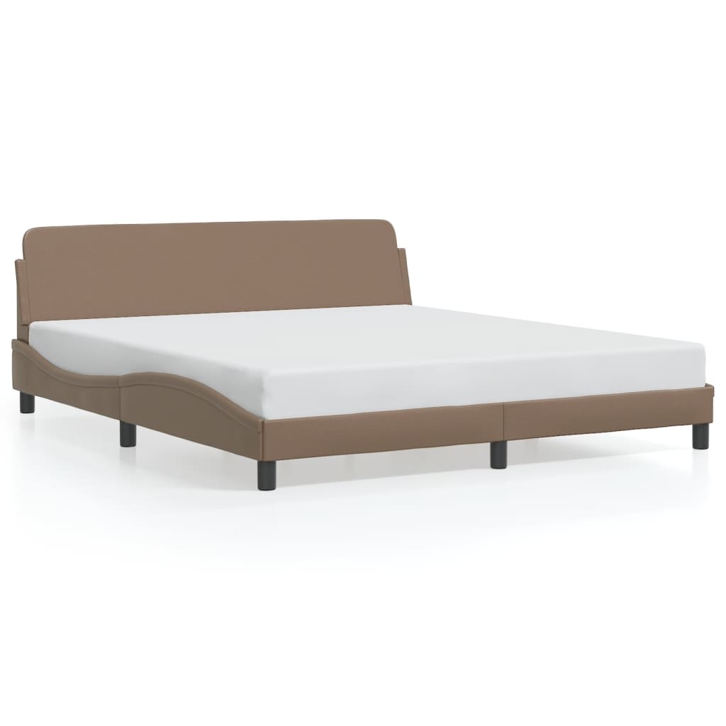 Cadre de lit sans matelas cappuccino 180x200 cm similicuir