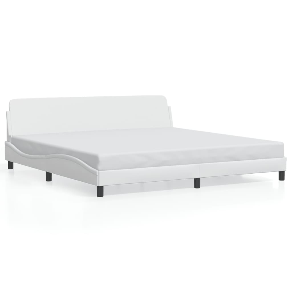 Cadre de lit sans matelas blanc 200x200 cm similicuir