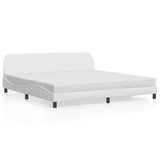 Cadre de lit sans matelas blanc 200x200 cm similicuir