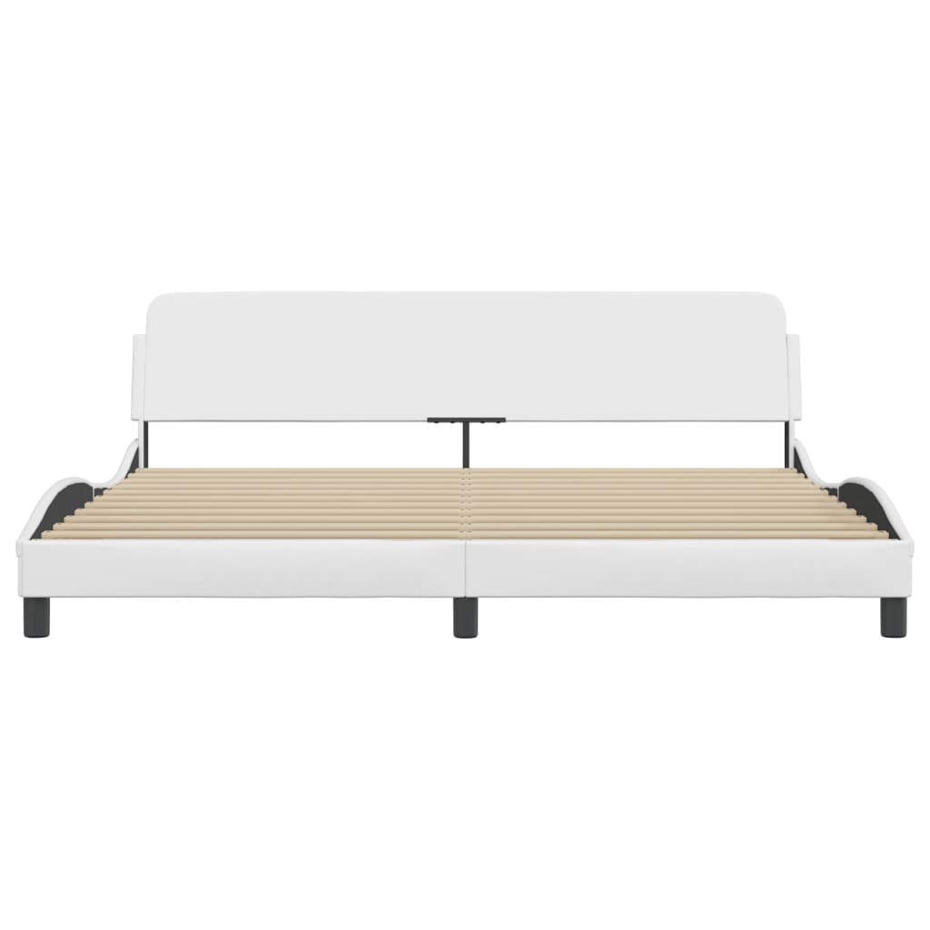 Cadre de lit sans matelas blanc 200x200 cm similicuir