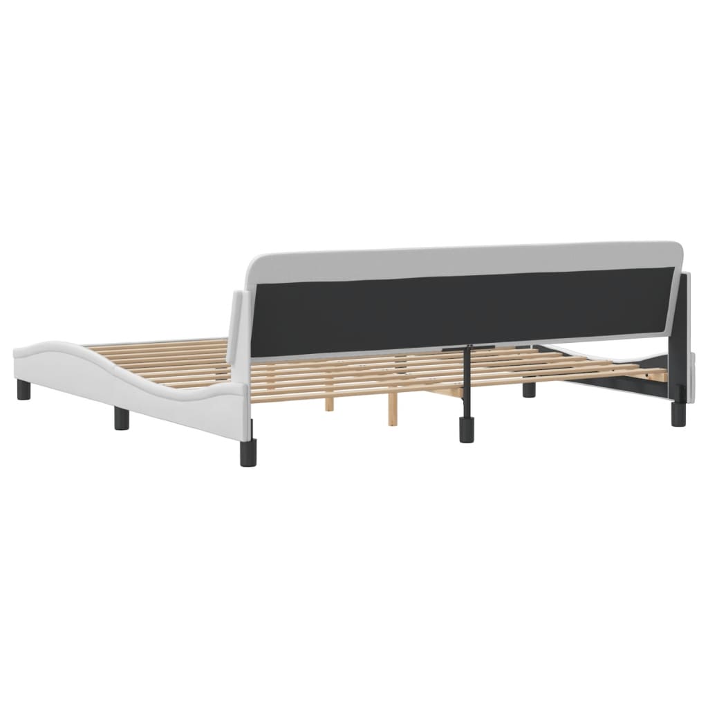 Cadre de lit sans matelas blanc 200x200 cm similicuir