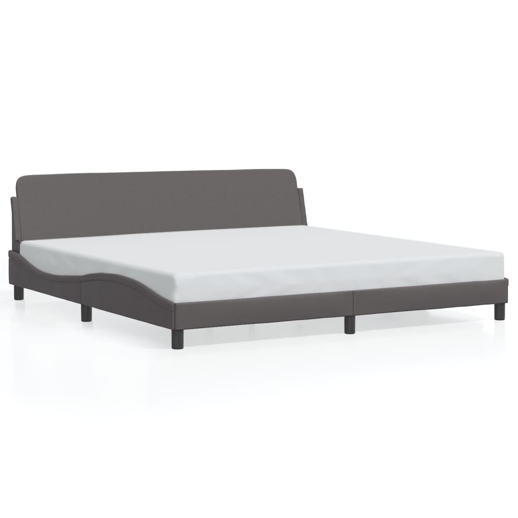 Cadre de lit sans matelas gris 200x200 cm similicuir