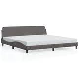 Cadre de lit sans matelas gris 200x200 cm similicuir