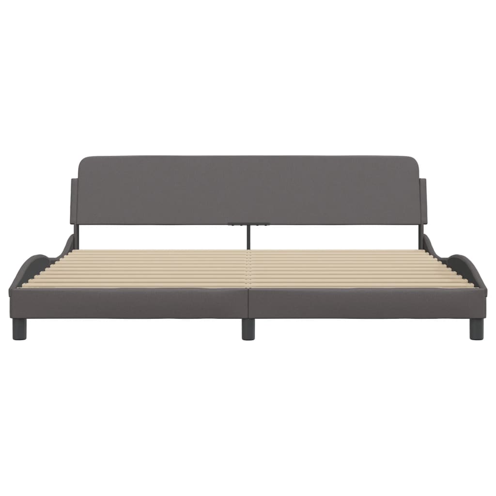 Cadre de lit sans matelas gris 200x200 cm similicuir