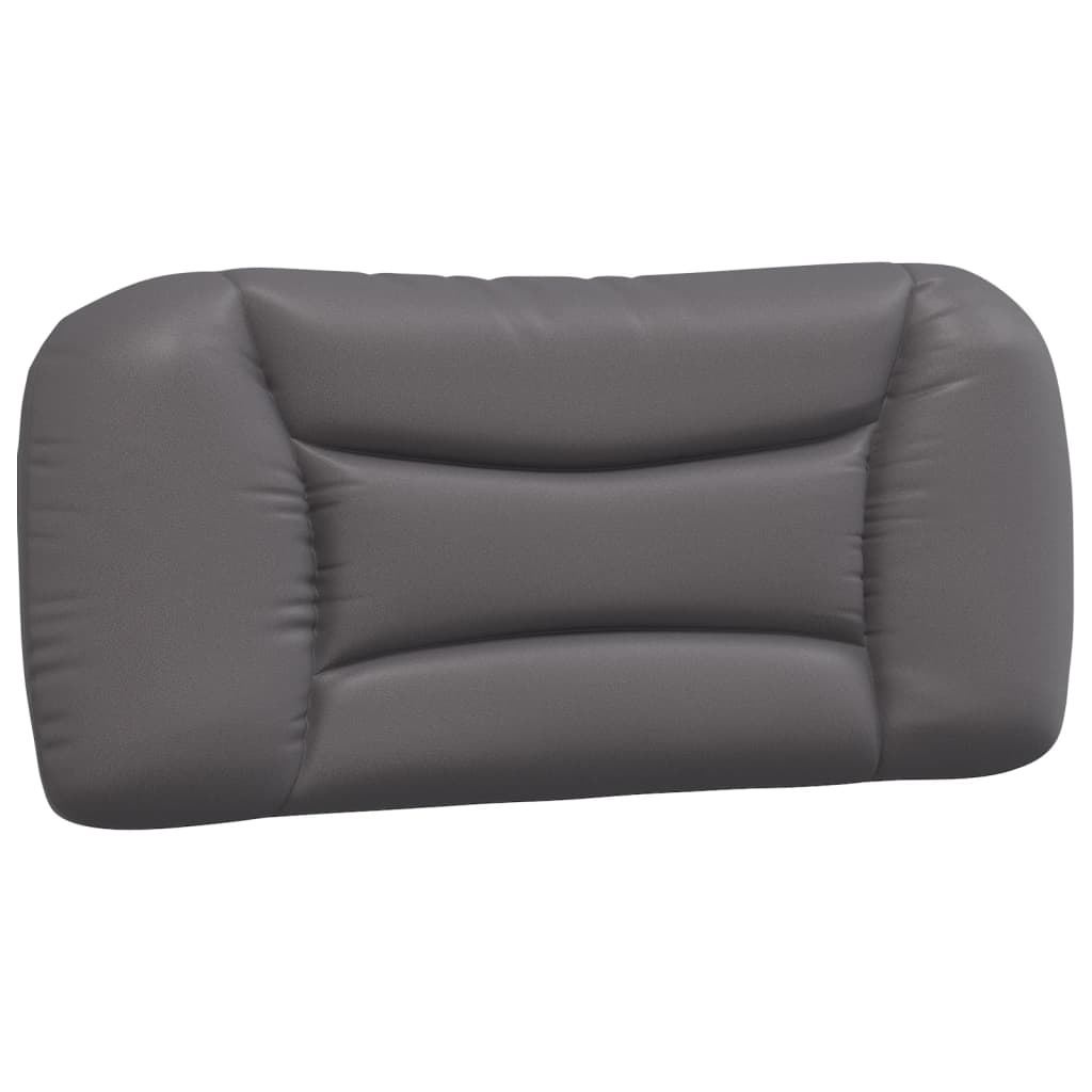 Coussin de tête de lit gris 90 cm similicuir