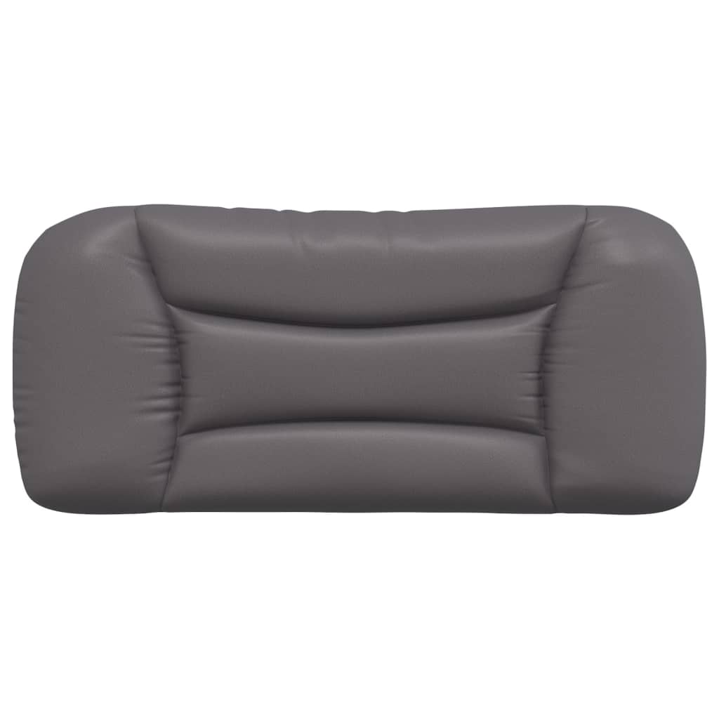 Coussin de tête de lit gris 90 cm similicuir