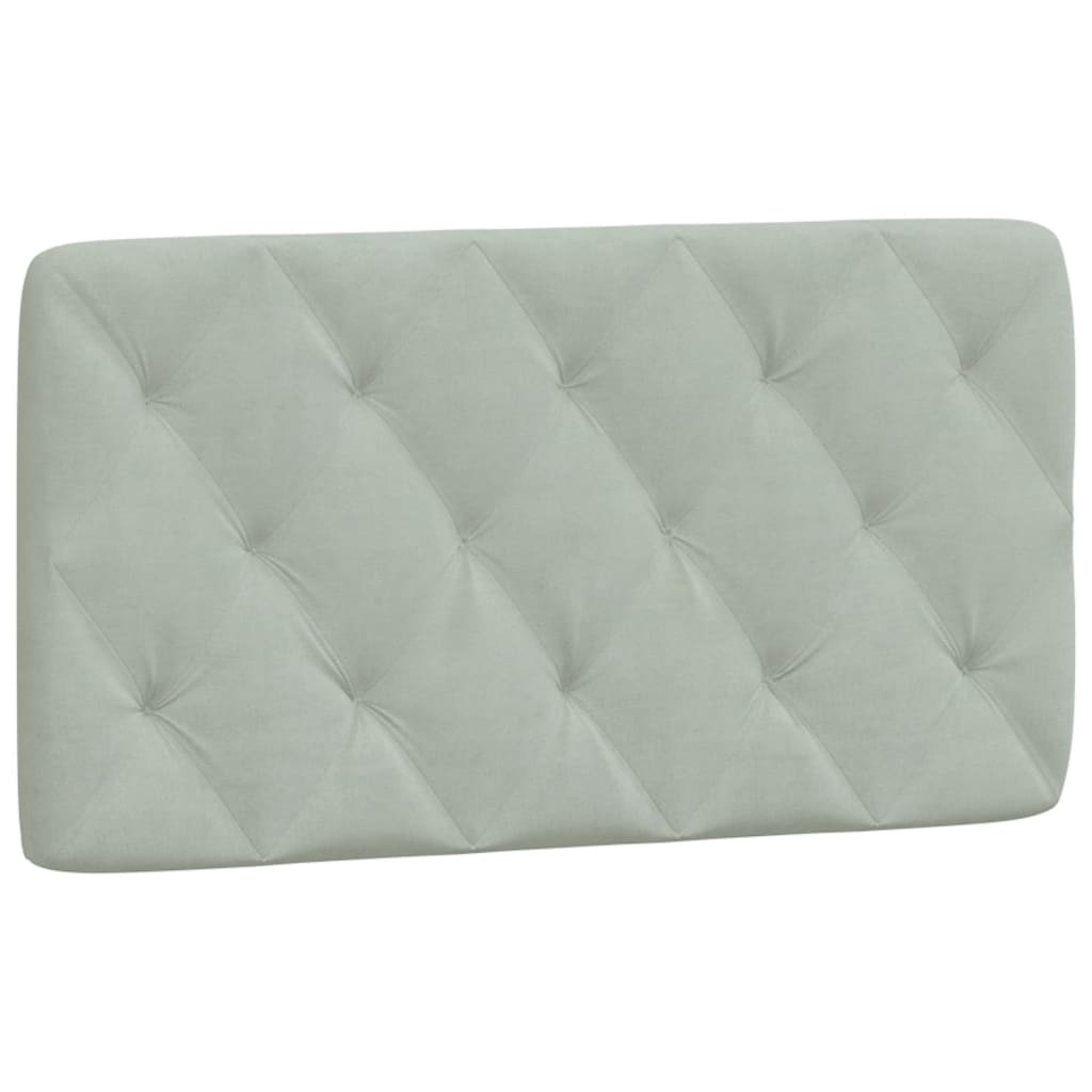 Coussin de tête de lit gris clair 100 cm velours