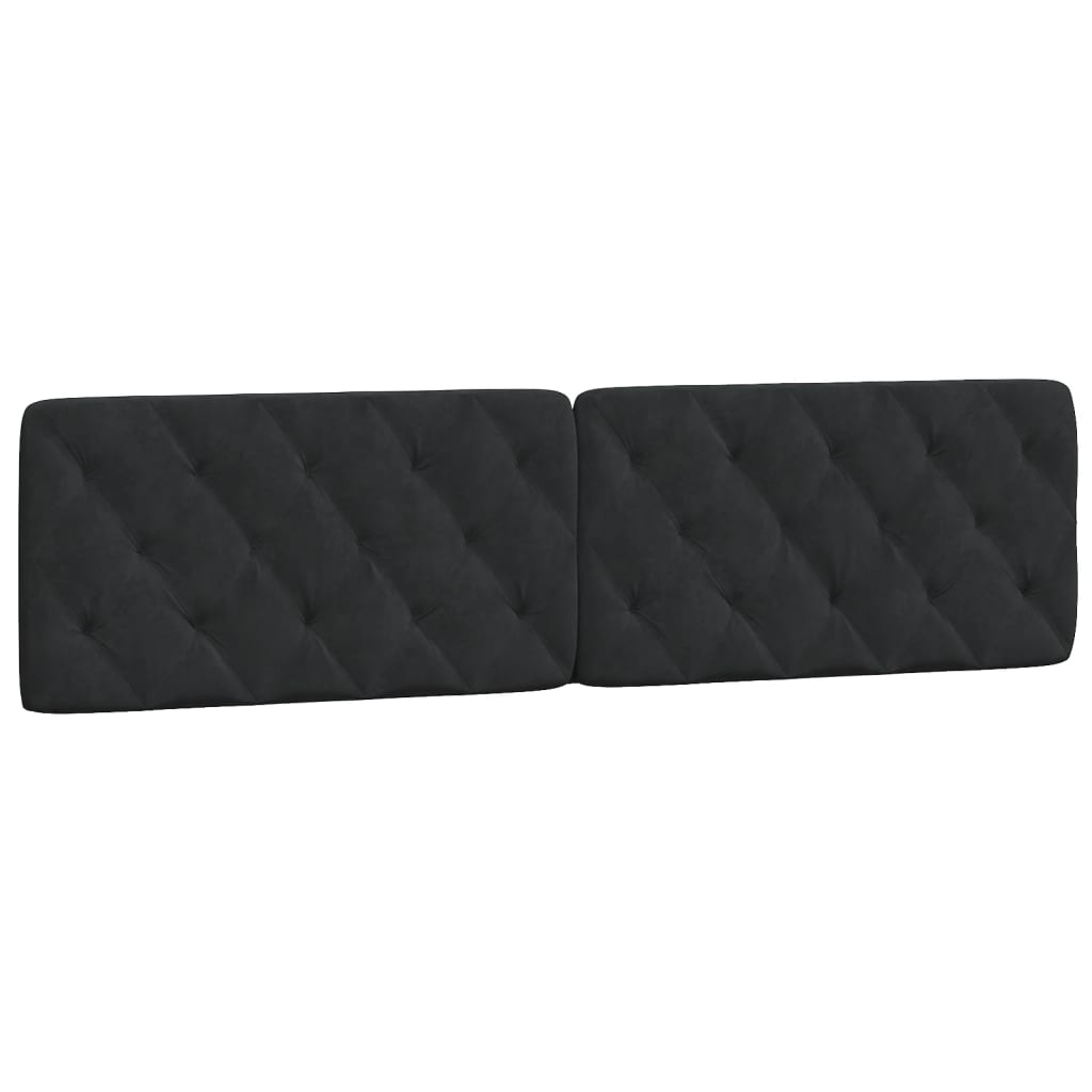 Coussin de tête de lit noir 200 cm velours