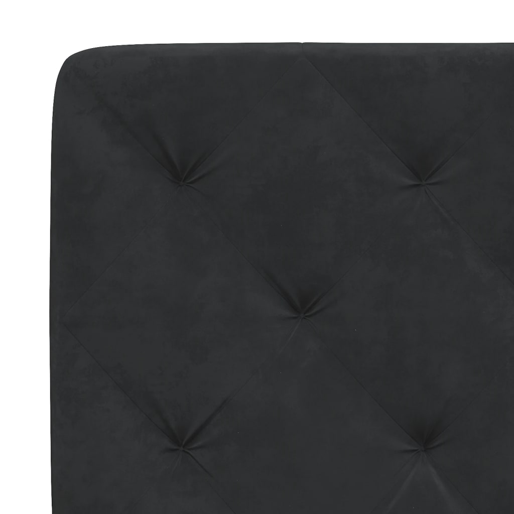 Coussin de tête de lit noir 200 cm velours