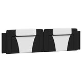 Coussin de tête de lit noir et blanc 200 cm similicuir