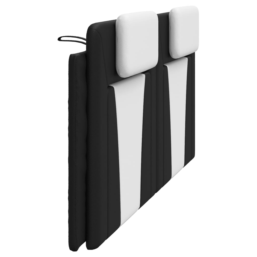 Coussin de tête de lit noir et blanc 200 cm similicuir