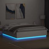 Cadre de lit avec LED sans matelas blanc 200x200 cm