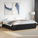 Bed frame with LED without mattress black 200x200 cm