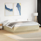 Cadre de lit avec LED sans matelas chêne sonoma 200x200 cm