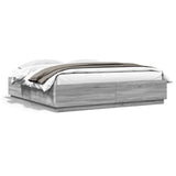 Cadre de lit avec LED sans matelas sonoma gris 200x200 cm