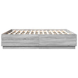 Cadre de lit avec LED sans matelas sonoma gris 200x200 cm