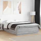 Cadre de lit avec LED sans matelas sonoma gris 160x200 cm