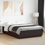 Bed frame with LED without mattress black 140x200 cm