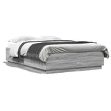 Cadre de lit avec LED sans matelas sonoma gris 120x200 cm