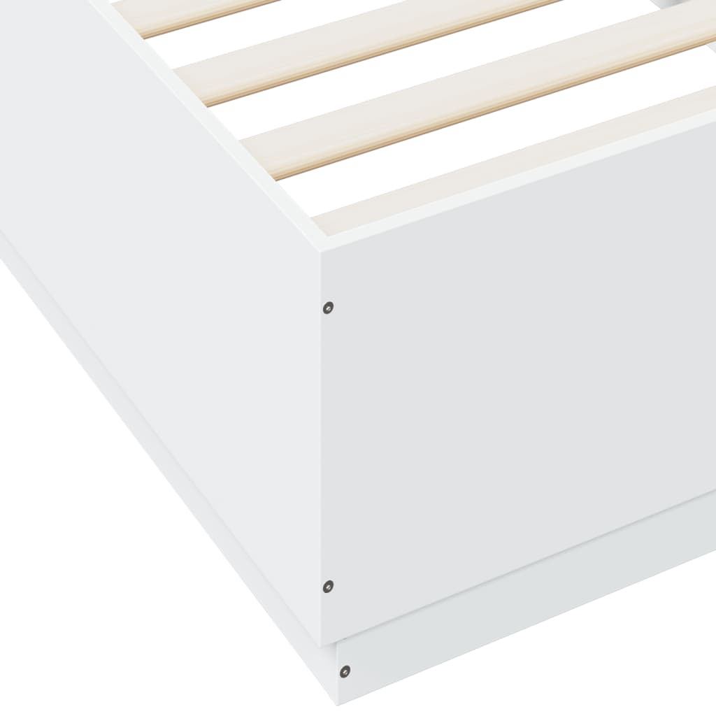 Cadre de lit avec LED sans matelas blanc 100x200 cm