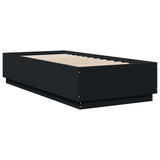 Cadre de lit avec LED sans matelas noir 100x200 cm